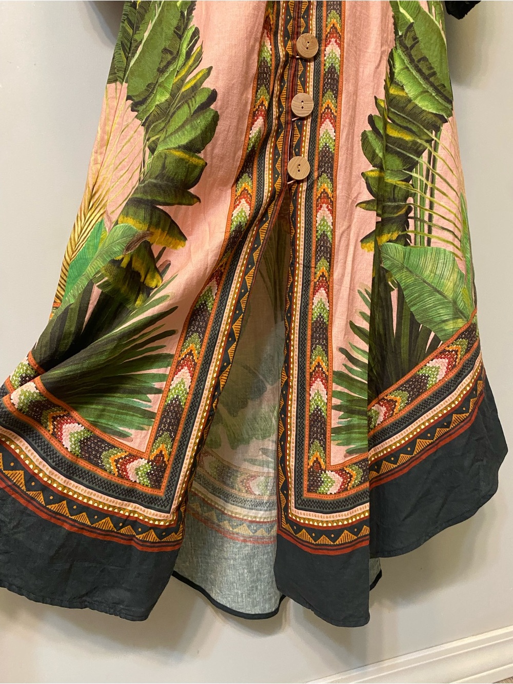 FARM RIO Amazonia Forest Linen Blend Tropical Maxi Dress S - Picture 3 of 16